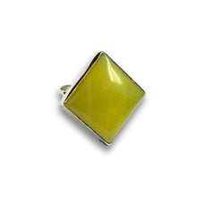 Diamond Shape Serpentine Square Cabochon Sterling Silver Ring