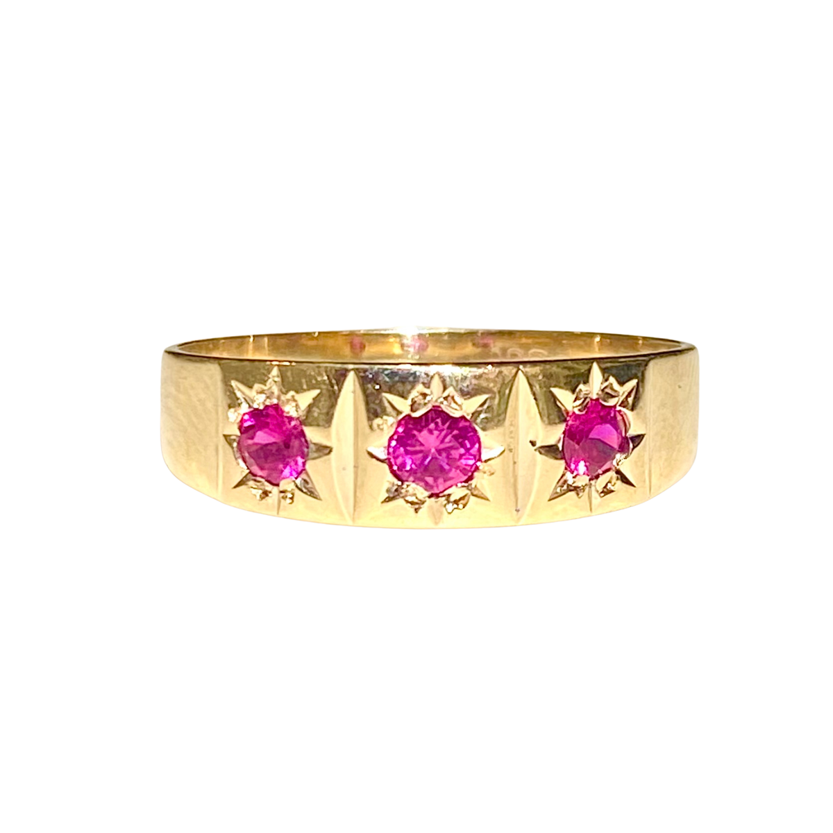 9ct Yellow Gold Ruby Gypsy Band