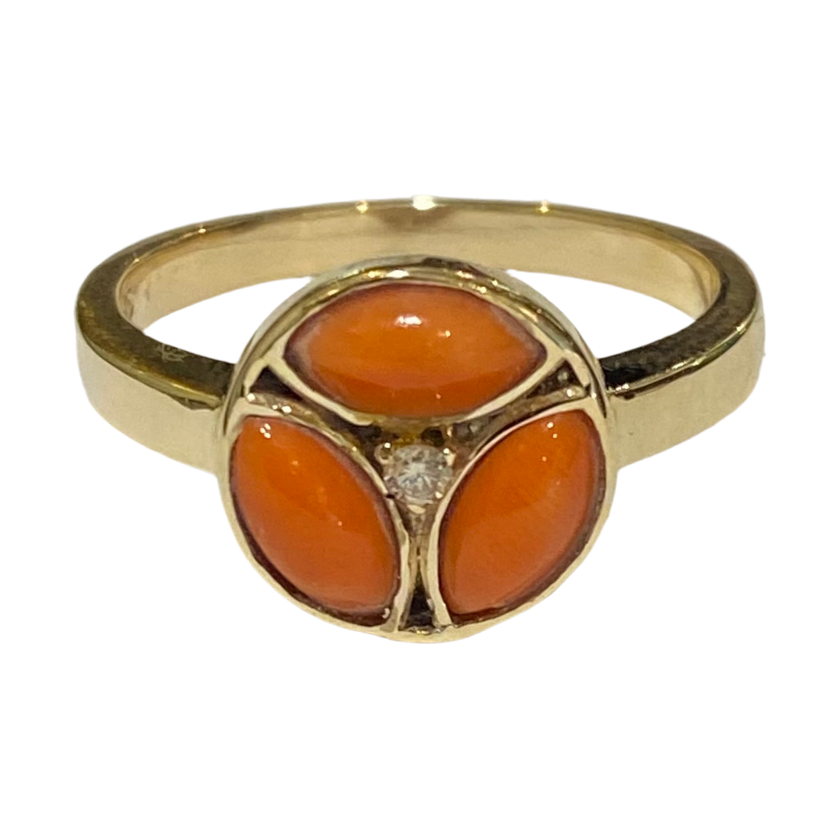 9ct Gold Coral Ring