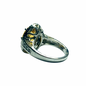 Citrine Ring with CZ in Sterling Silver