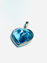 9ct Yellow Gold Blue Topaz Heart Pendant