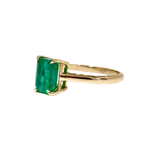 9ct Yellow Gold Natural Emerald Solitaire Ring