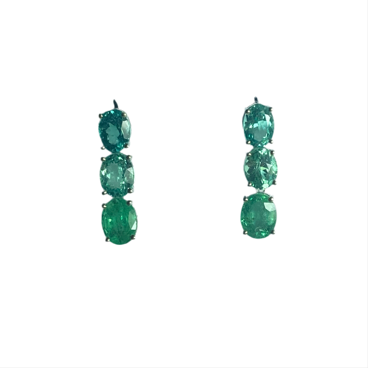 Paraiba Tourmaline, Apatite, 9ct White Gold earrings
