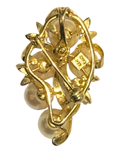 14ct Yellow Gold Pearl and Diamond Pendant-Brooch