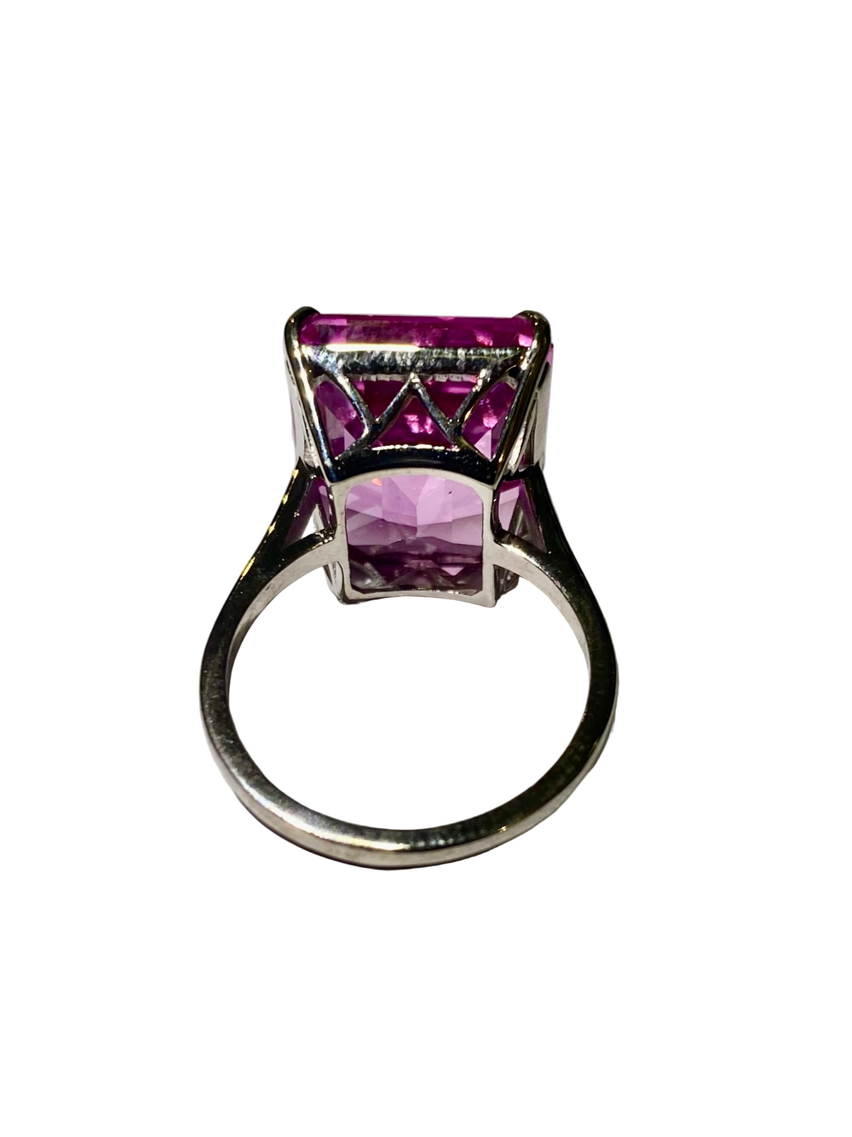 9ct White Gold 10ct Pink Topaz Ring