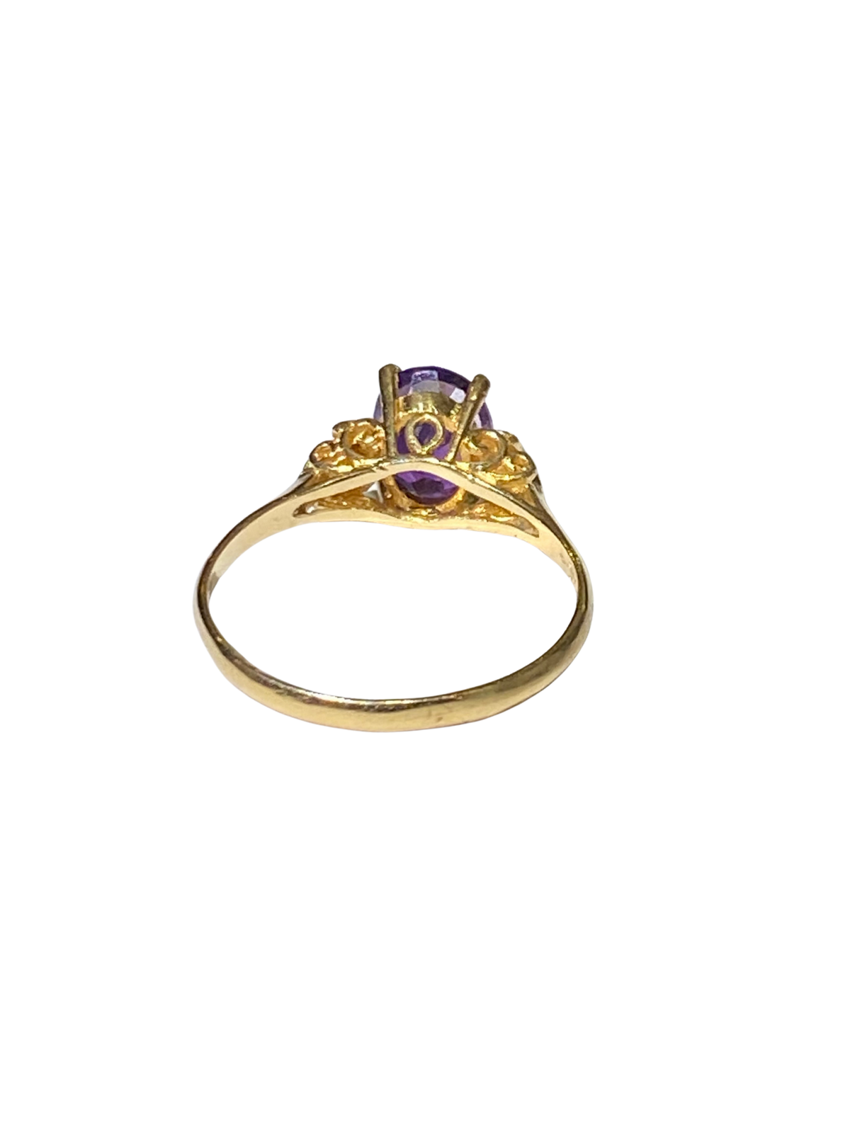 14ct Yellow Gold Amethyst Ring
