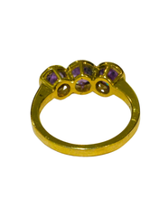 9ct Gold Amethyst Trilogy Ring