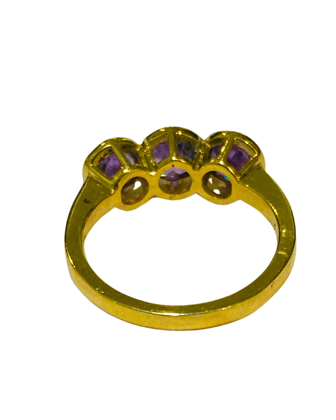 9ct Gold Amethyst Trilogy Ring