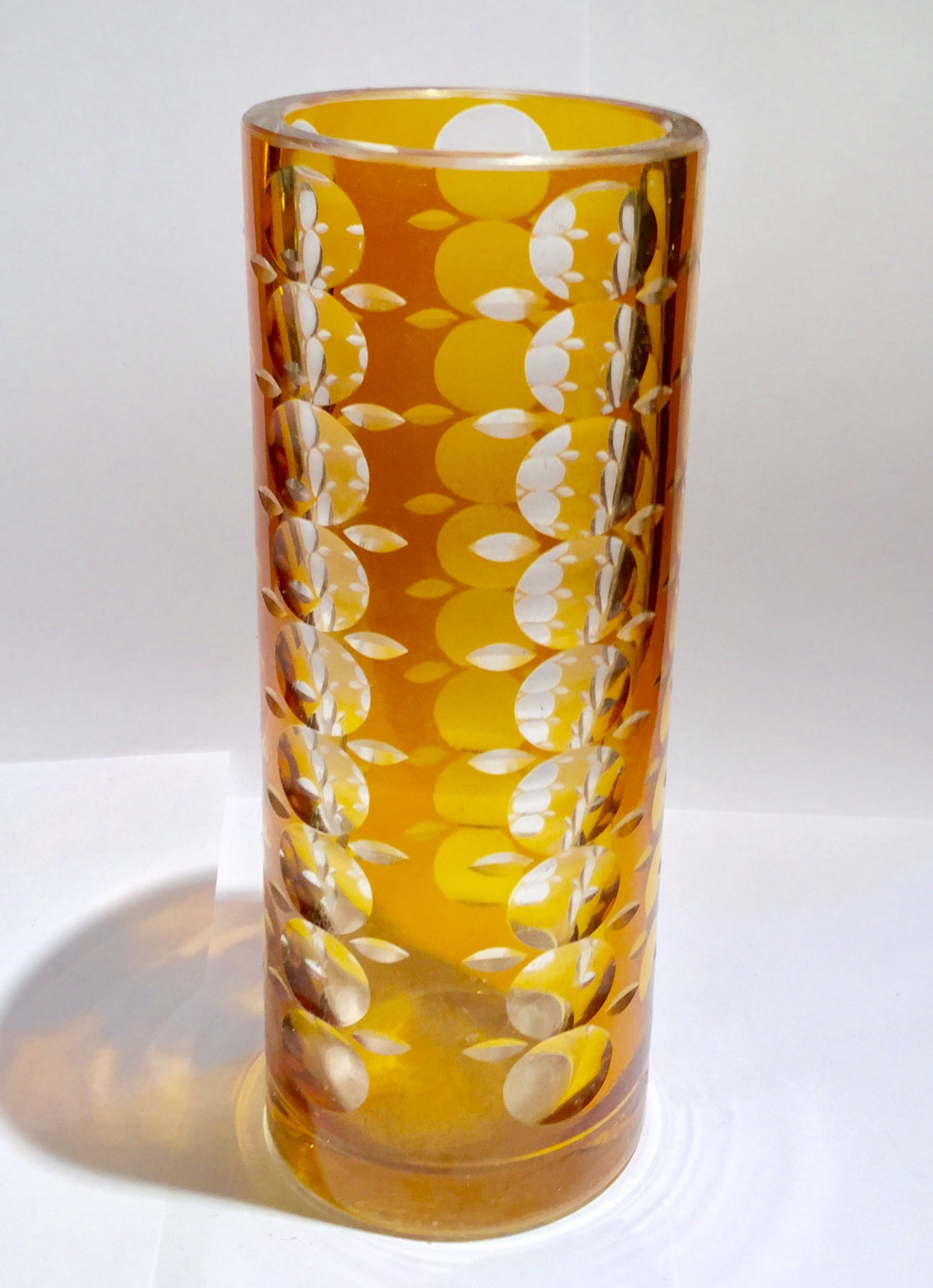 Yellow Art Glass Secessionist Vase
