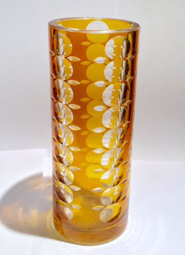 Yellow Art Glass Secessionist Vase