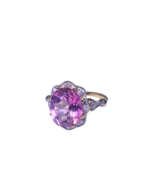 9ct Yellow Gold Diamond and Pink Sapphire Ring