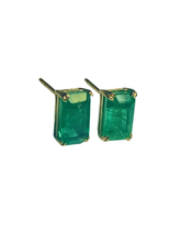0.48ctx 2 Emerald Stud Earrings in 9ct Yellow Gold