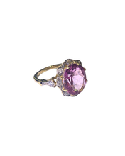 9ct Yellow Gold Diamond and Pink Sapphire Ring