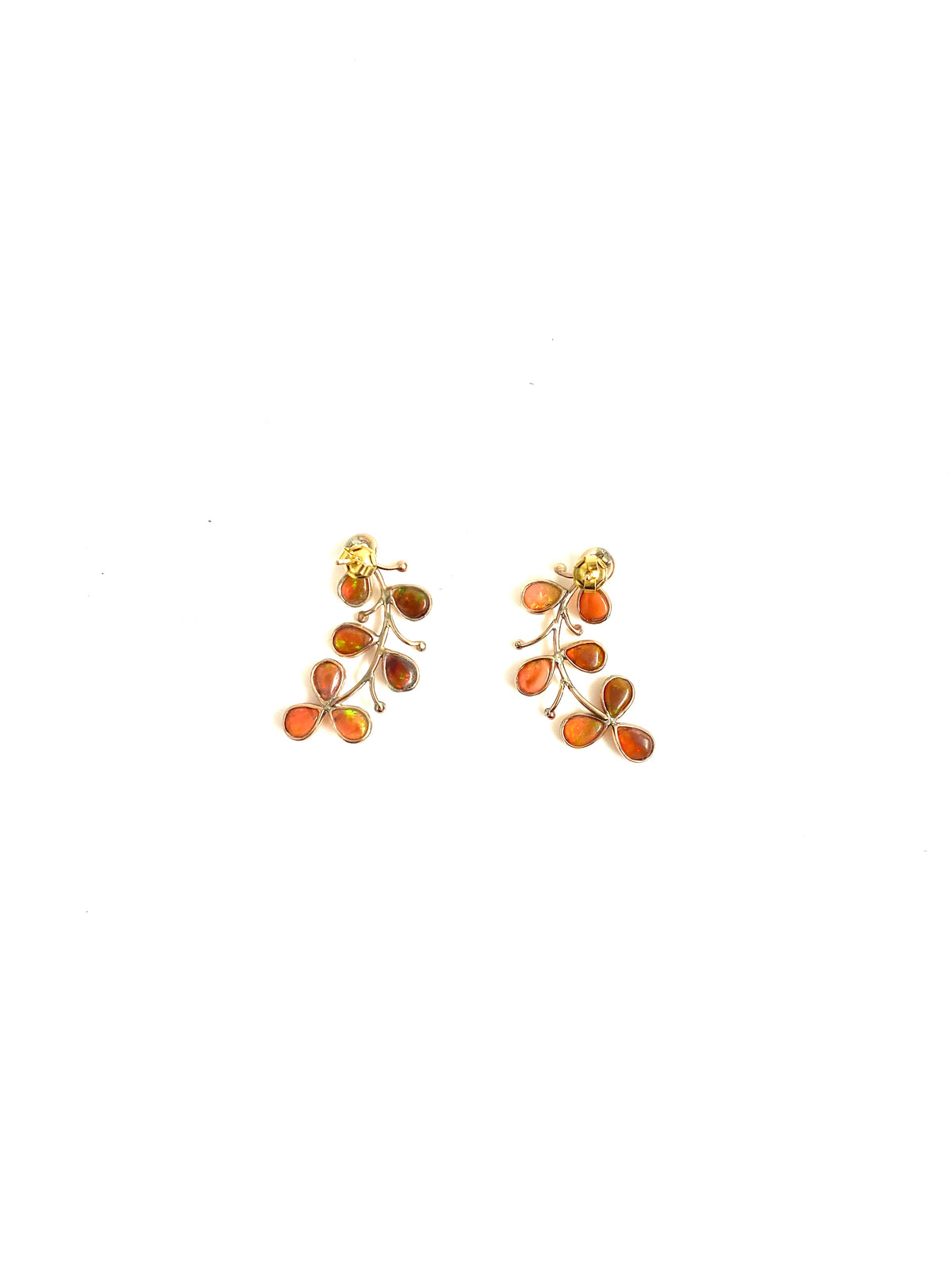 Pink Ethiopian Opal and Diamond Earrings