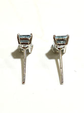 9ct White Gold, 1.4ct Natural Aquamarine Stud Earrings