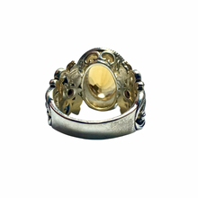 Citrine, Amethyst Ring with CZ in Sterling Silver