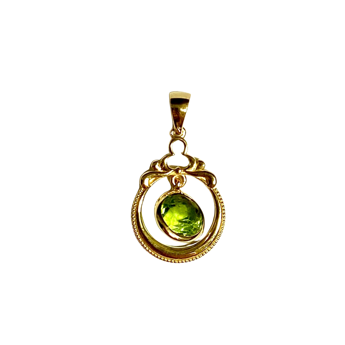9ct Yellow Gold Peridot Birthstone Pendant