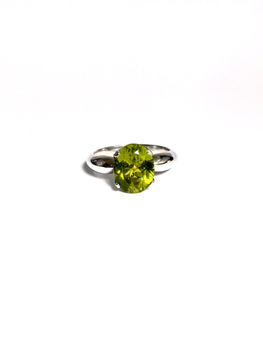 Peridot Ring in Sterling Silver