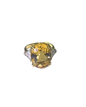 9ct Yellow Gold Diamond and Citrine Ring