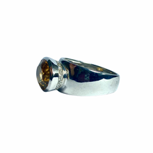 Citrine with CZ Ring in Sterling Silver
