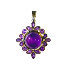 Sterling Silver Amethyst Floral Pendant