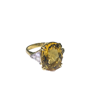 9ct Yellow Gold Diamond and Citrine Ring