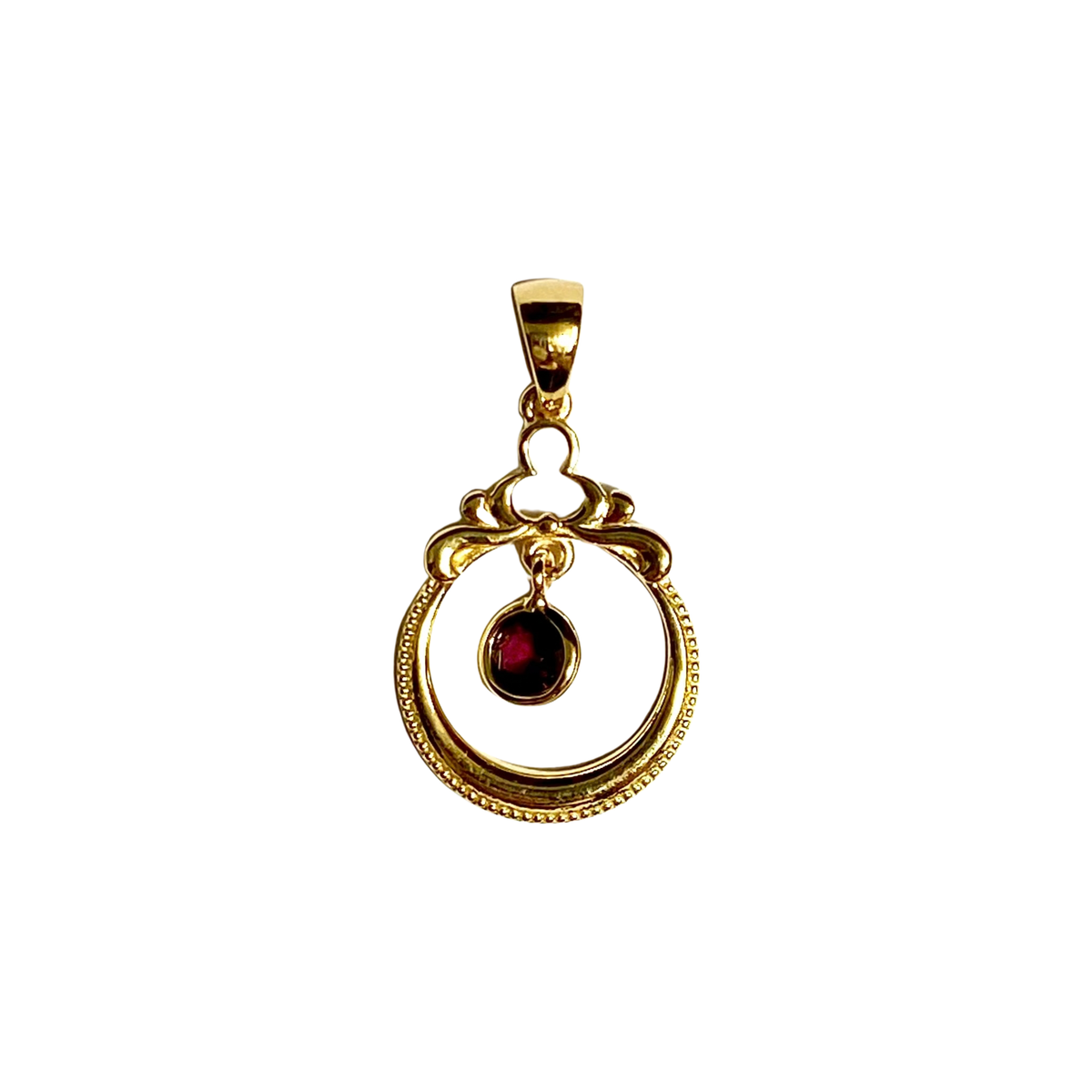 9ct Yellow Gold Garnet Birthstone Pendant