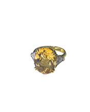 9ct Yellow Gold Diamond and Citrine Ring