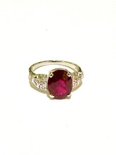 9ct White Gold Ruby and Diamond Ring