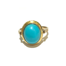 Vintage 9ct Yellow Gold Turquoise Ring