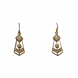 9ct Rose Gold, White Opal Earrings