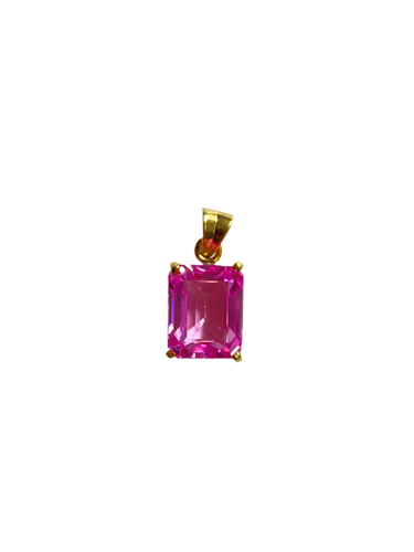 Pink Topaz Pendant in Sterling Silver Gold Plate