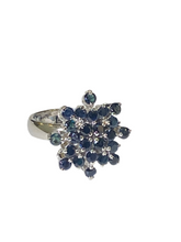 Sterling Silver Natural Blue Multiset Sapphire Ring