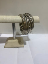 Interlocking Russian Wedding Ring style Sterling Silver Bangle
