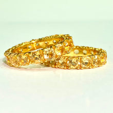 Sterling Silver Gold Plated Citrine Eternity Band