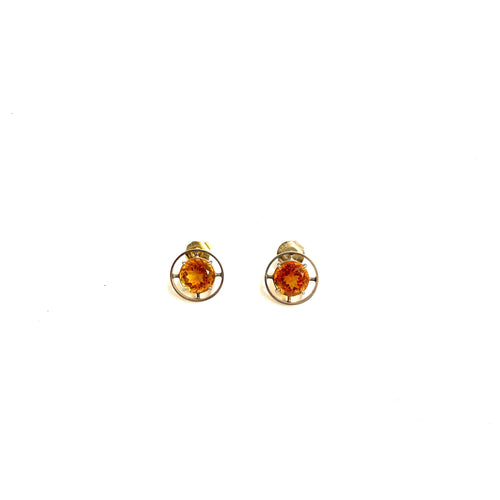 Citrine Circle Earrings