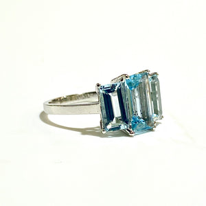 9ct White Gold, 4.5ct Natural Aquamarine Ring