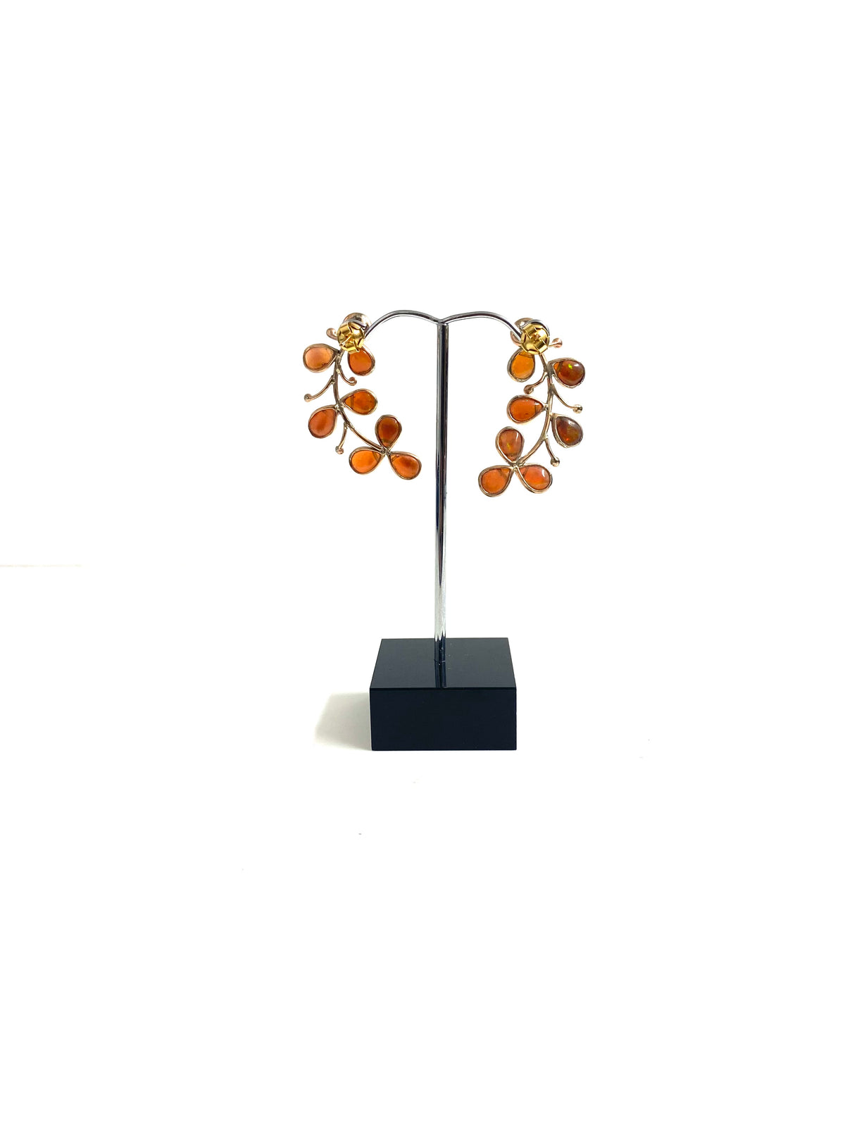Pink Ethiopian Opal and Diamond Earrings
