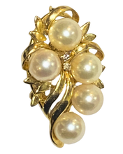 14ct Yellow Gold Pearl and Diamond Pendant-Brooch