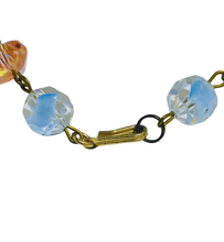 Antique Uranium Glass Crystal Multi-Coloured Faceted Necklace