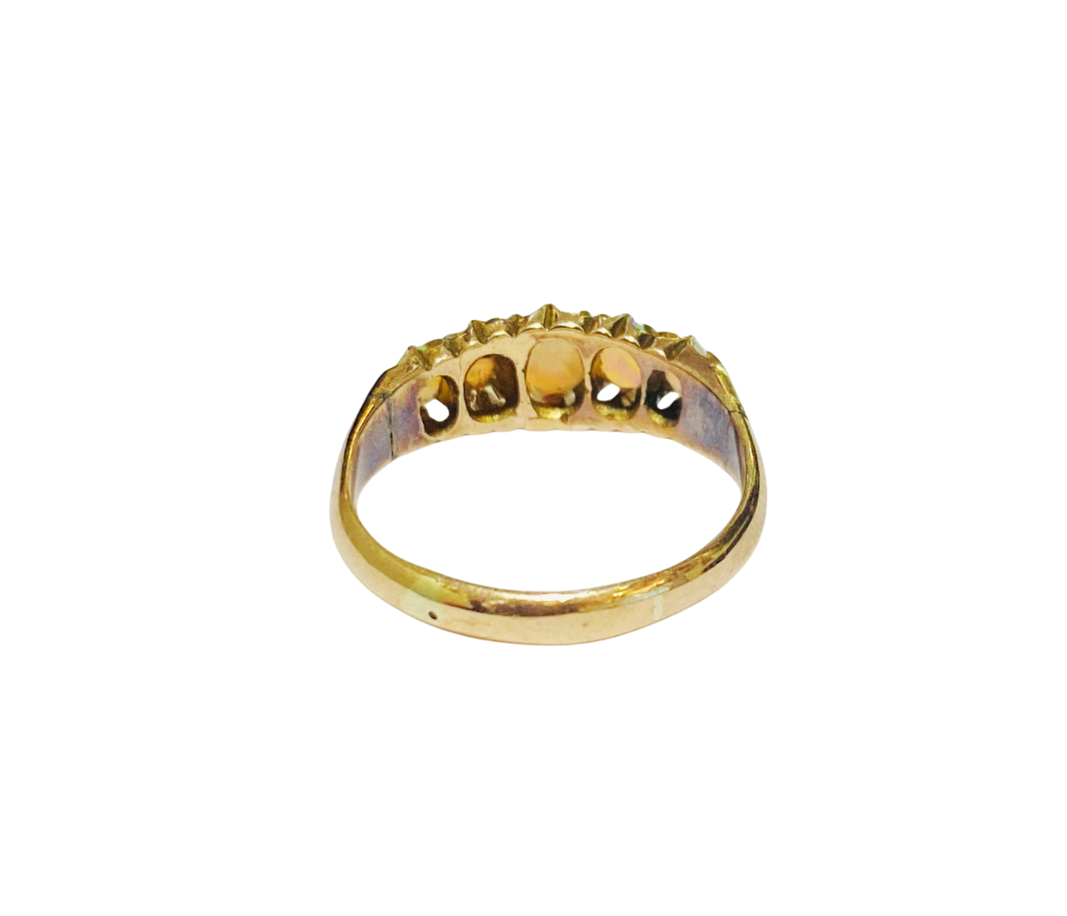 Antique 18ct Gold Opal Bridge Ring