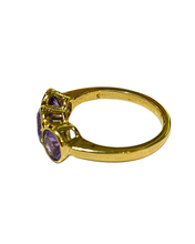 9ct Gold Amethyst Trilogy Ring