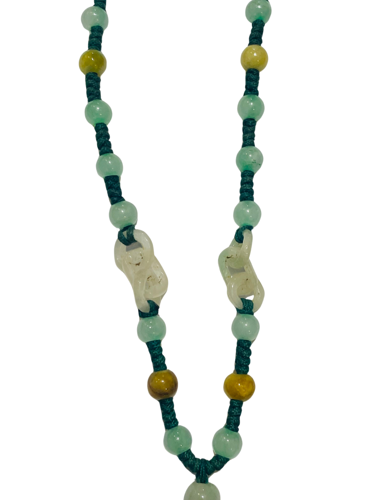 Dragon Jadeite Medallion on a Beaded Jadeite Necklace