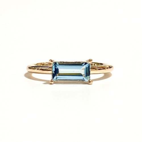 9ct Rose Gold, 1ct Natural Aquamarine Ring