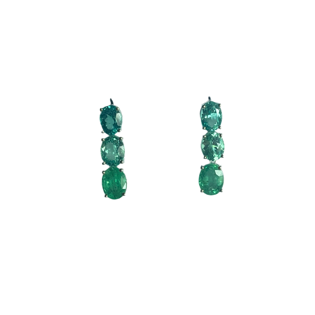 Paraiba Tourmaline, Apatite, 9ct White Gold earrings