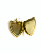 Sterling Silver Gold Plate Engraved Shield Locket