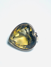 9ct Gold Yellow Topaz Faceted Heart Pendant