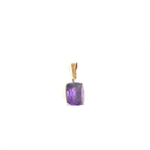 9ct Yellow Gold 21ct Amethyst Pendant