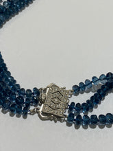 London Blue Topaz Stranded Necklace with a Sterling Silver Clasp