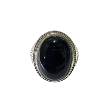 Sterling Silver Black Onyx Cabochon Signet Ring